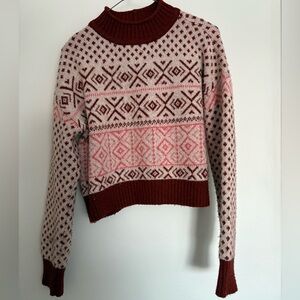American Eagle Fair Isle Sweater Mock Neck